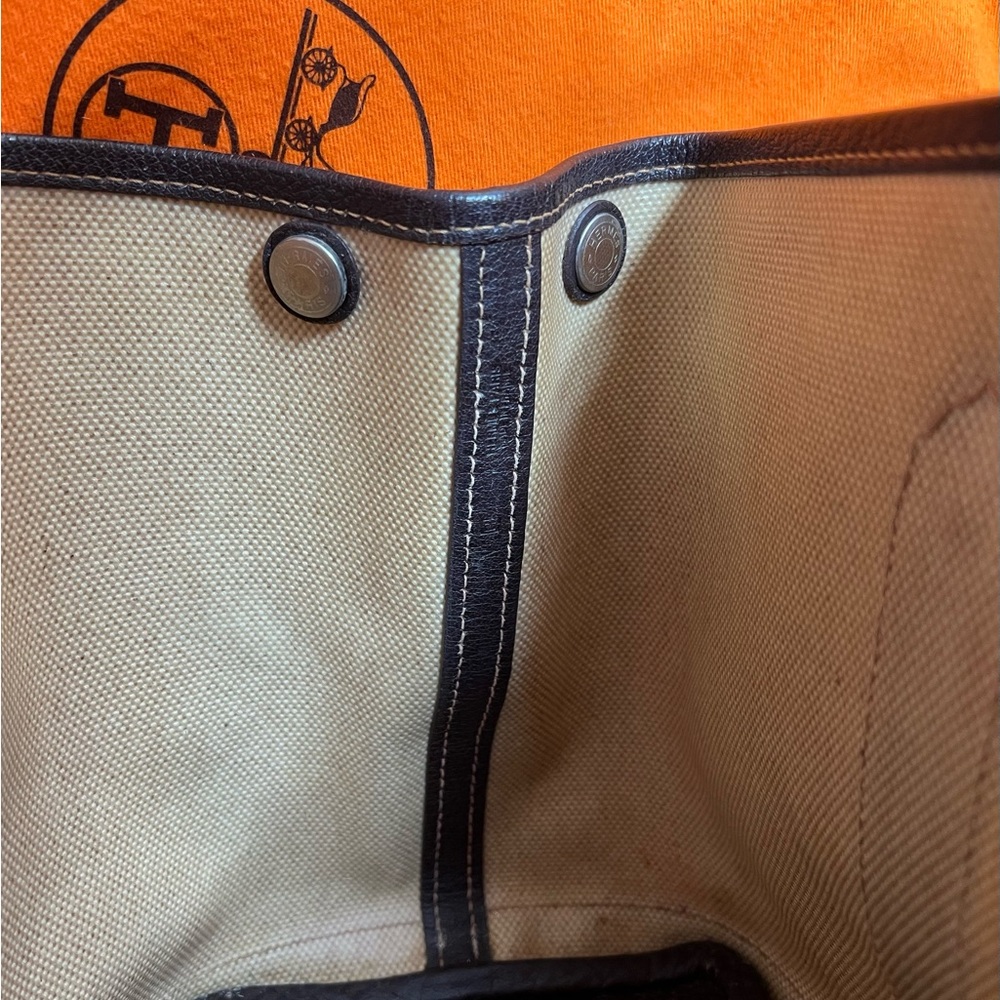 SALE!Hermes Garden Party Tan and Brown Canvas Tote Bag - Picture 10 of 14